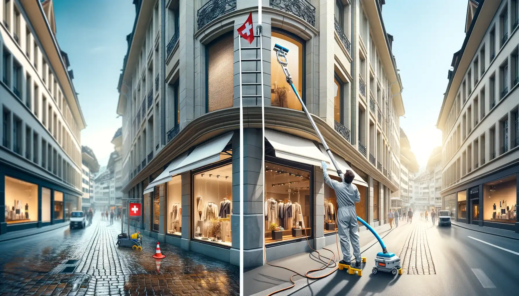 nettoyage-vitrine-boutique-suisse-avec perche
